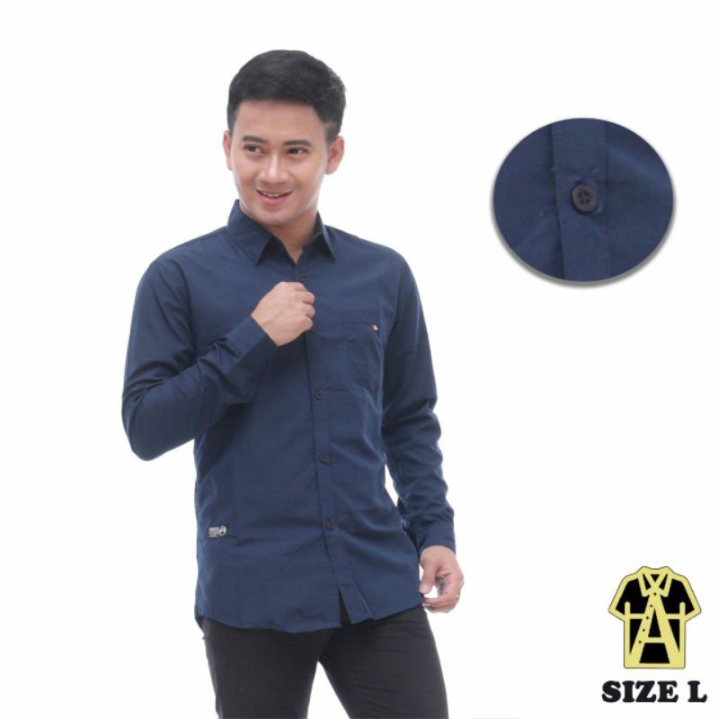 Kemeja Pria Polos Fashion Maikel Katun Strit LD100 PJ70