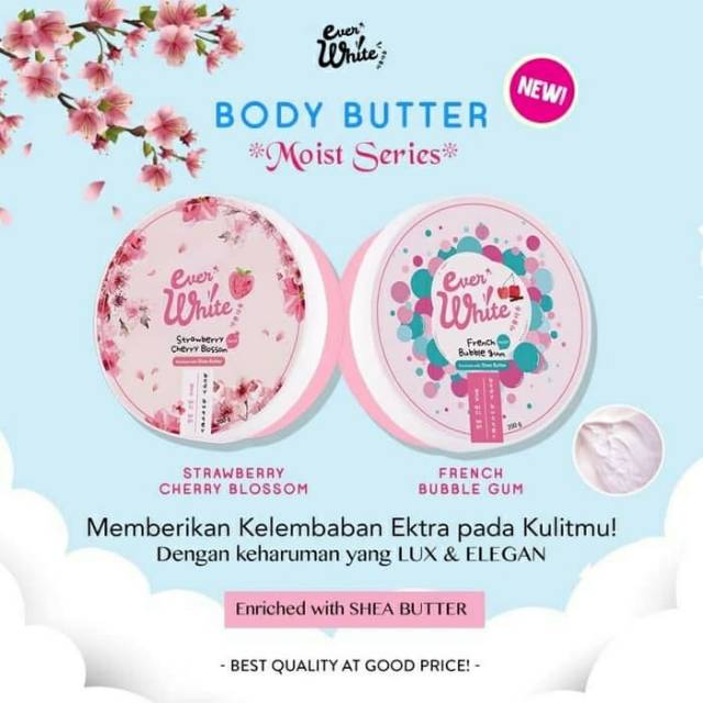 

[FREE GIFT] EVERWHITE Body Butter 200 gram | Ever White Butter Cream - French BubbleG ORIGINAL