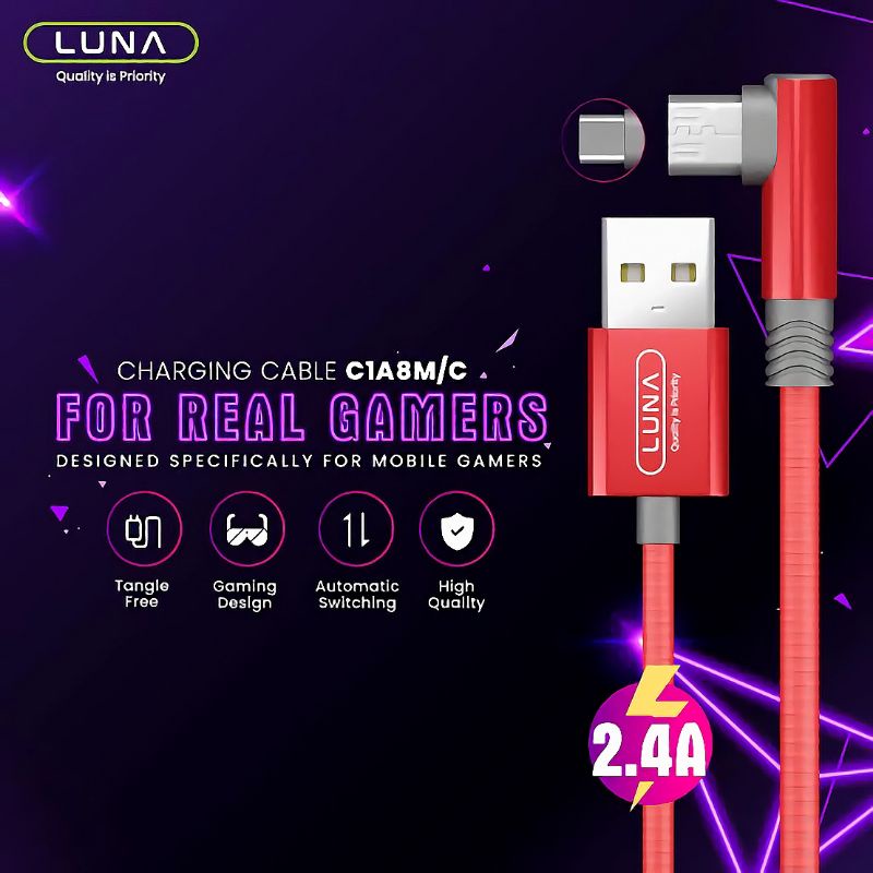 KABEL DATA KD LUNA MODEL C1A8C C1A8M MICRO TYPE C