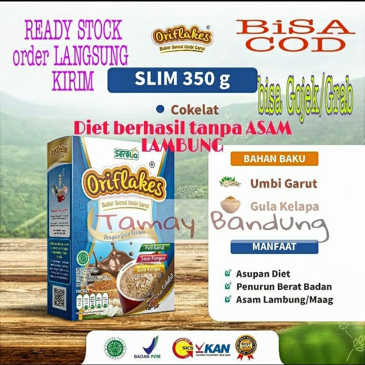 

Oriflakes Slim Umbi Garut Sereal rasa Coklat 350 gr