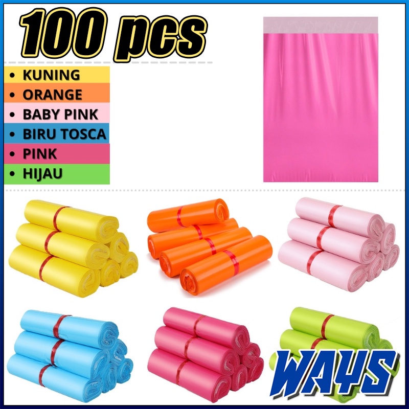 [Z180] 100pcs Polymailer Polimer Plastik Warna Packing Pack Paket Toko Online Store - Ukuran 15x23 17x30 CM