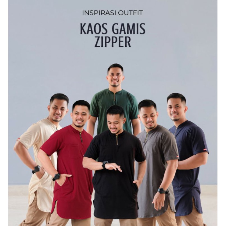 Kaos Gamis Zipper Ahad Pria Original.