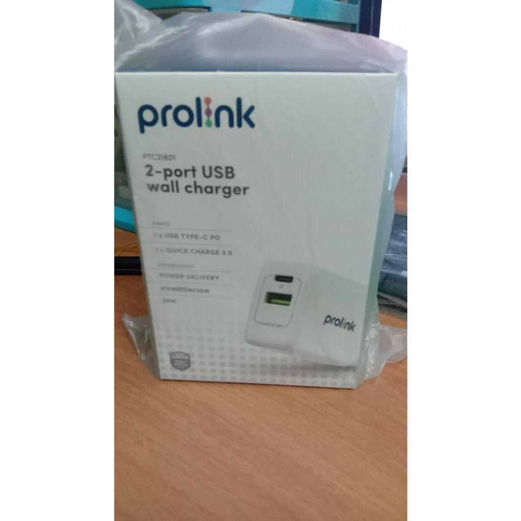 prolink 2 port usb wall charger PTC 21801