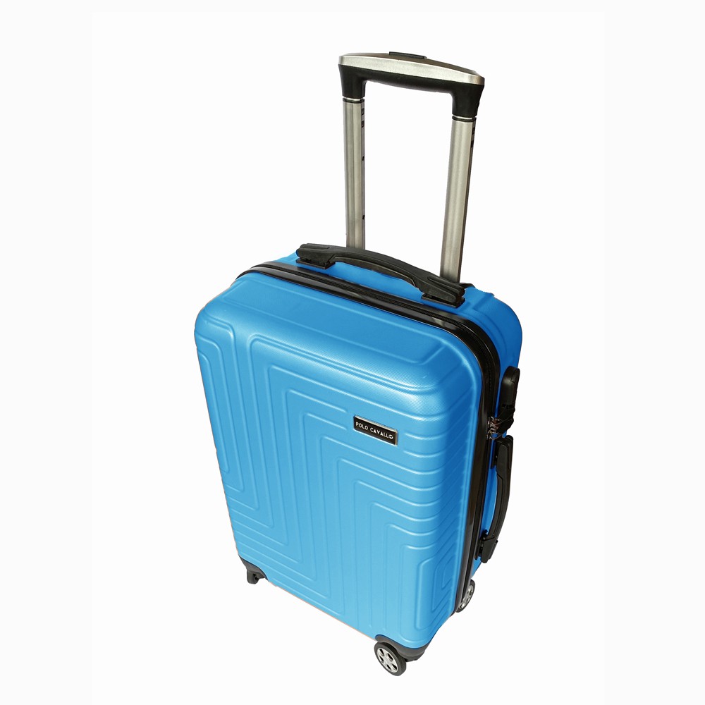 Free Shipping! Koper Fiber POLO MILANO Koper Kabin 20inch Koper Travelling Anti Pecah TC23 -Sky Blue