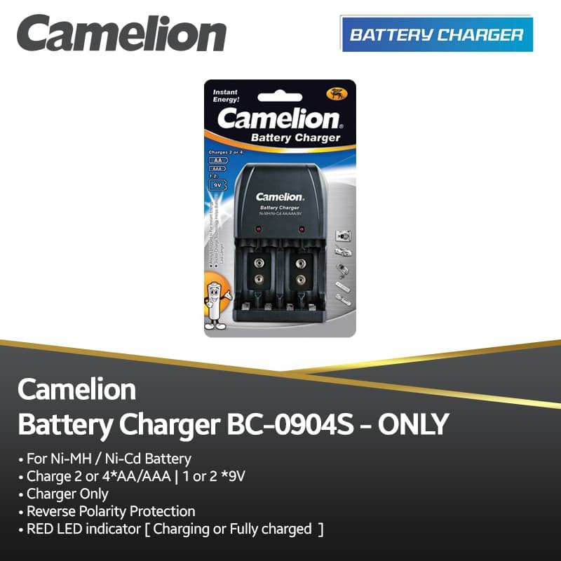CAMELION BATTERY CHARGER AA AAA 9V/ CAMELION CHARGER BATERAI 0904S