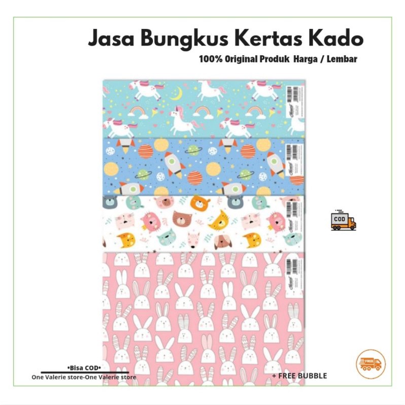 

Kertas Kado 1 lembar Motif Cewek Cowok Jasa Bungkus Hampers