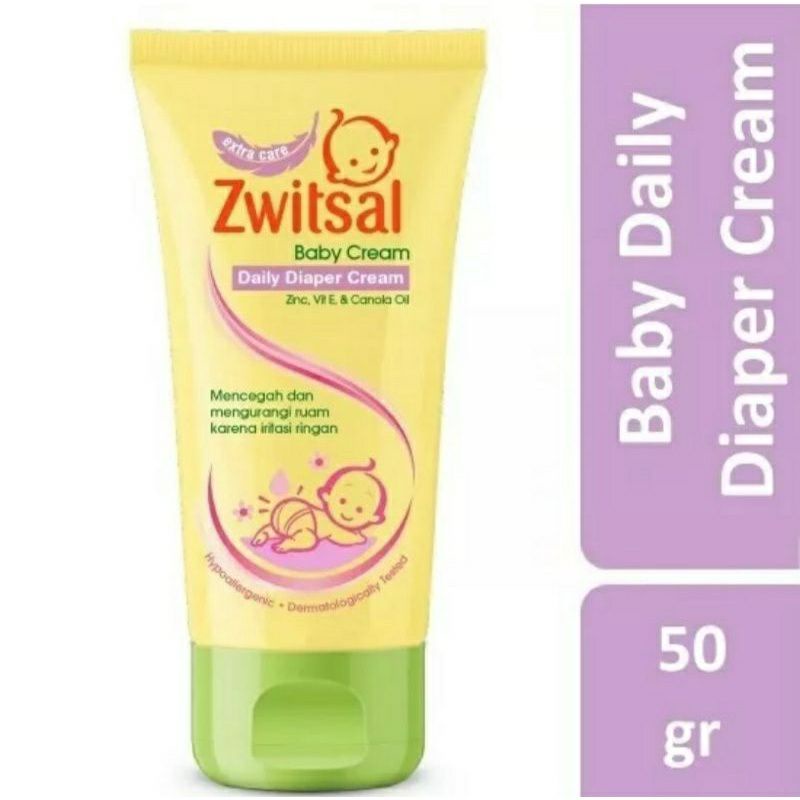 Zwitsal Baby Cream Extra Care Zinc 50 ml - Baby Cream Baby Lotion Body Lotion Krim