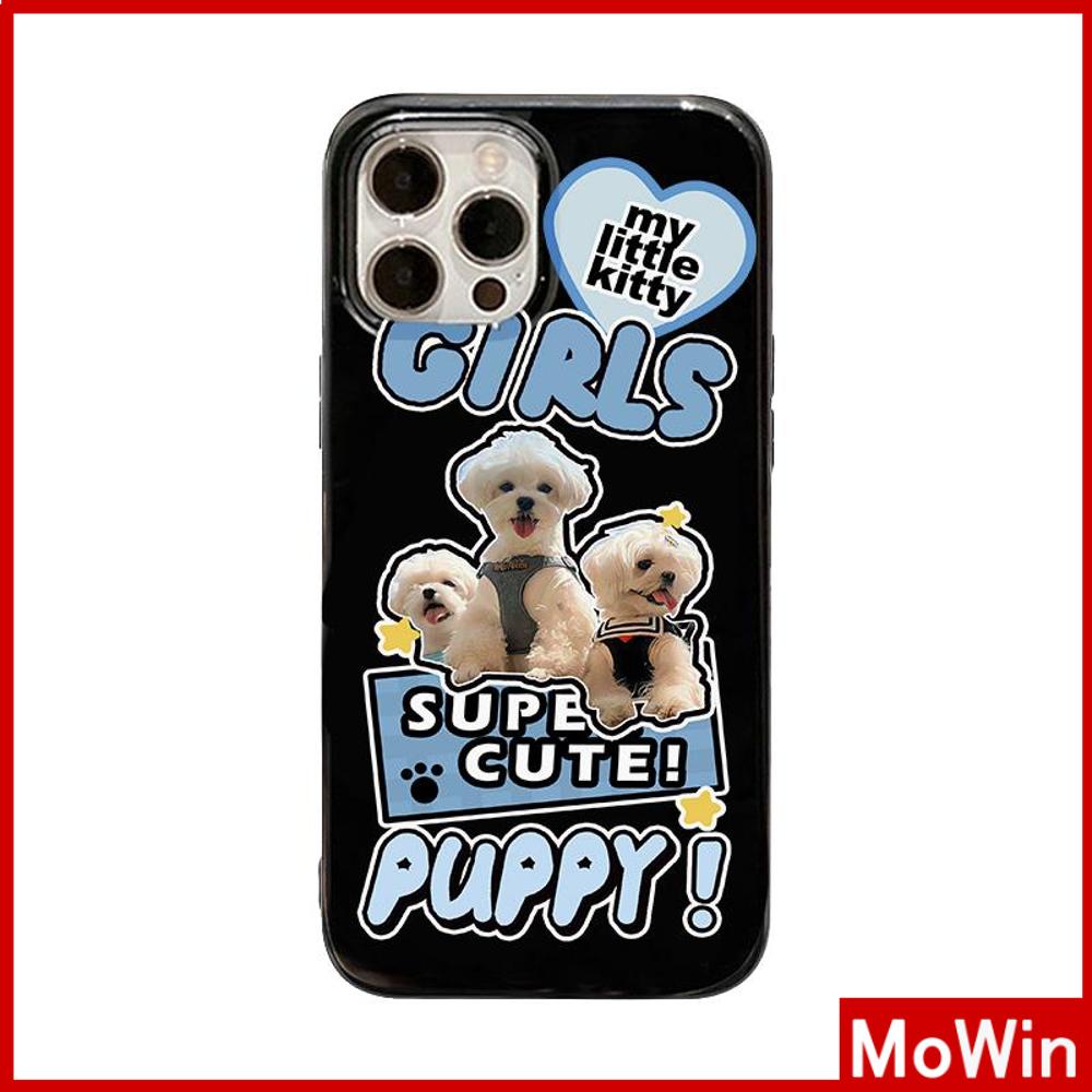 For iPhone 14 Pro Max iPhone Case TPU Soft Case Glossy Black Case Shockproof Protection Camera Cute Puppy Compatible For iPhone 13 Pro max 12 pro max 11 pro max xr 7plus xs max 7 8