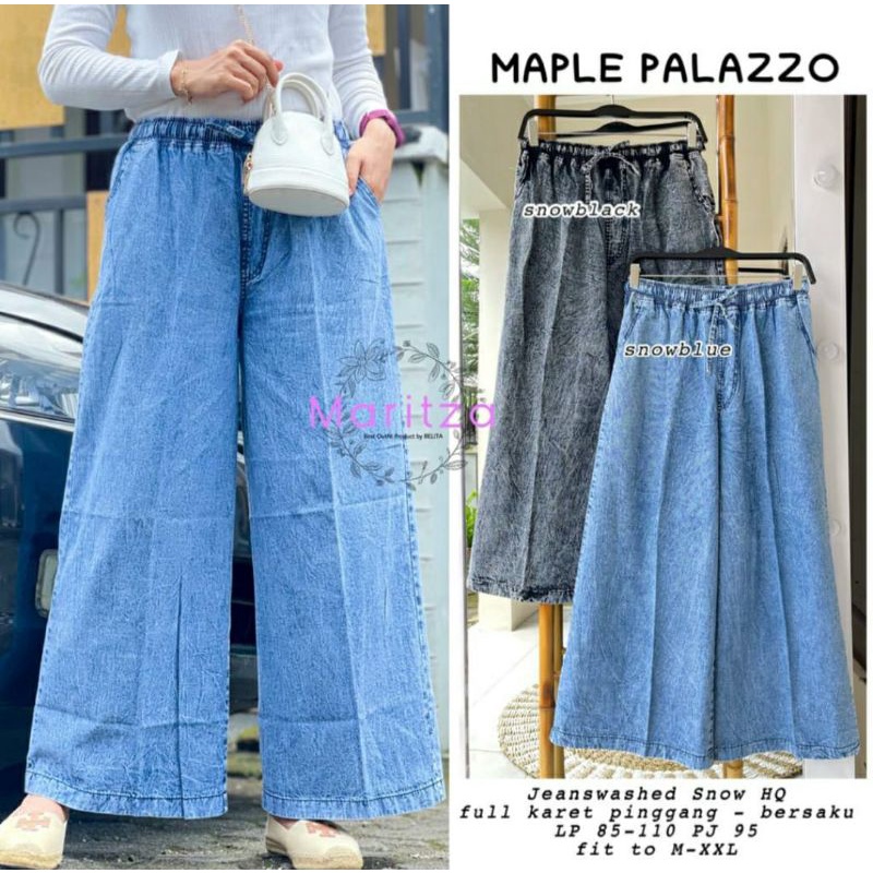 Maple Palazzo Kulot Jeans Umbrella Premium