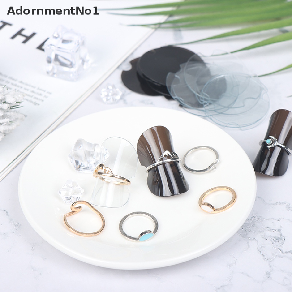 (AdornmentNo1) 10pcs / lot Stand Holder / Dudukan / Organizer Cincin Warna Hitam Transparan Untuk Display