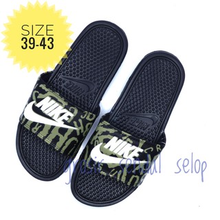  Sandal  slop pria Nike  banassi swoosh santai casual slide 