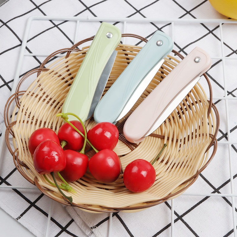 HOVELSHOP Pisau Dapur Lipat Stainless Pemotong Buah Sayur Mini Knife Portable