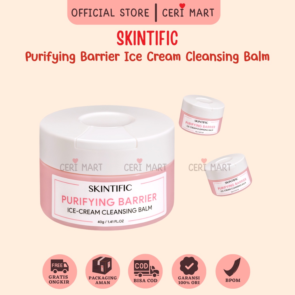 Jual SKINTIFIC Purifying Barrier Ice Cream Cleansing Balm 40g Make Up