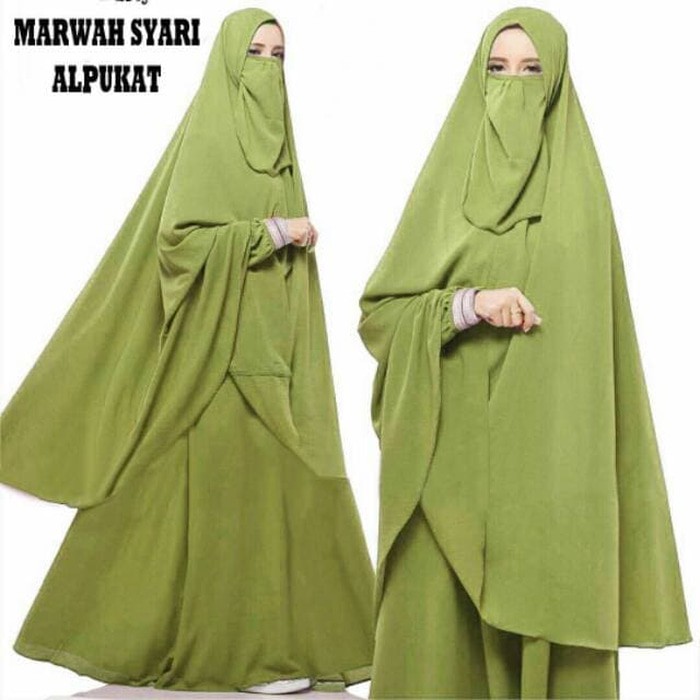Gamis Syari Gamis Marwah Syari Set Banyak Warna AF04 - Abu-abu Muda Murah