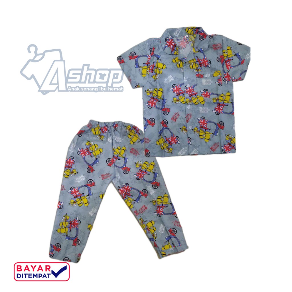 Baju Tidur Anak / Piyama Anak Karakter Minions