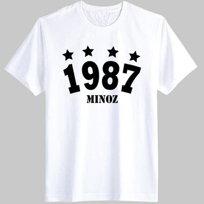 Kaos O Neck Putih Lee Min Ho 1987 Minoz