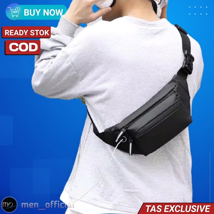 Tas Pria Selempang Samping Kompek Srempang Weistbag slimbag Waterproof Pria Cowok Distro 111 Keren