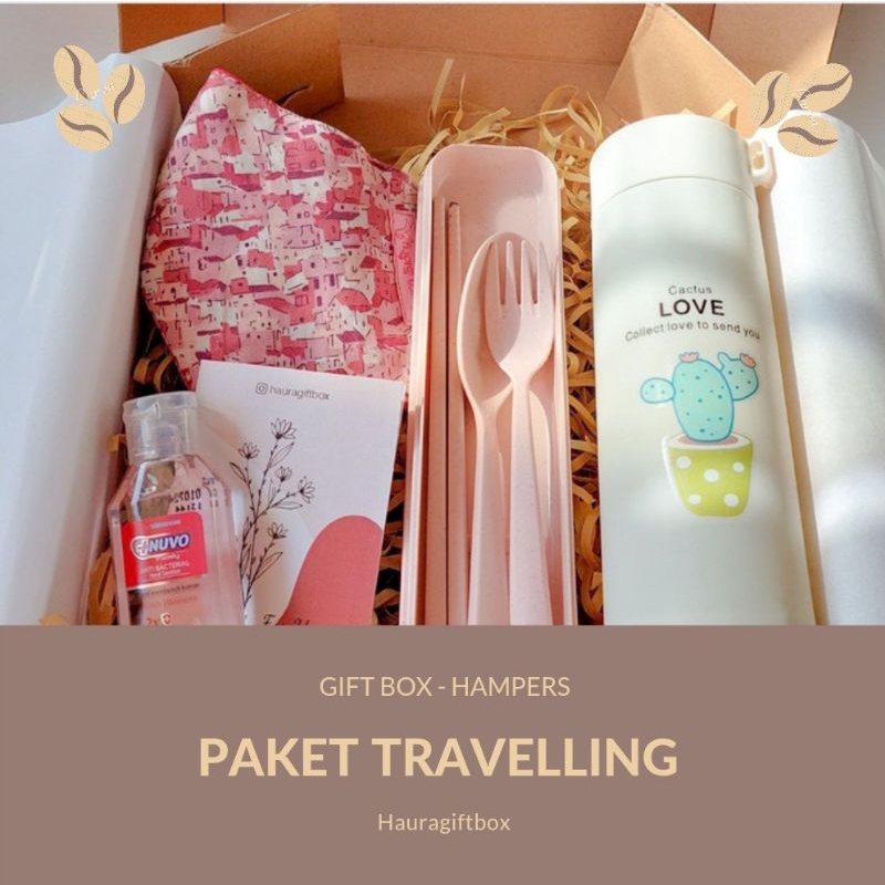 

[HAURAGIFTBOX] Hampers Giftbox Cewek Travelling | Pink Series kado | Kado Ulang Tahun | Jalan-jalan | Kado Cewek | Wisuda