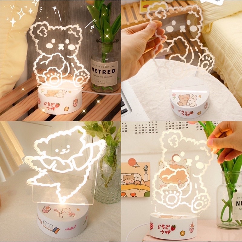 cute table lamp kawai lampu meja acrylic lampu pajangan imut