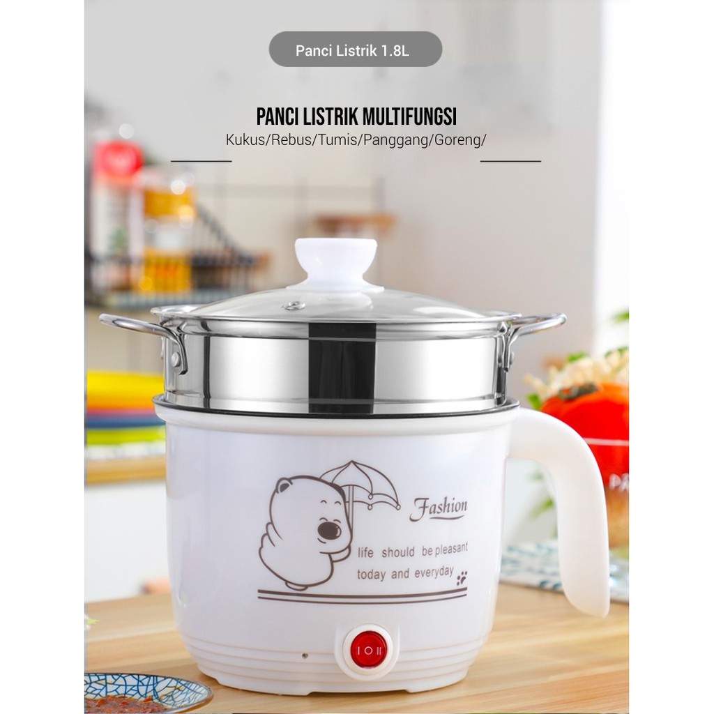 [KJO] PANCI FASHION / Panci Listrik 1.8 Liter serbaguna Kenzjayaolshop-4