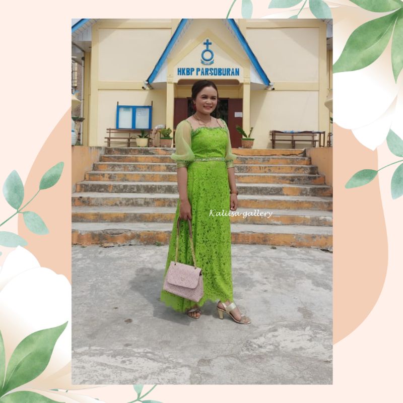 Dress pesta brukat sister bride , Jasa jahit custom