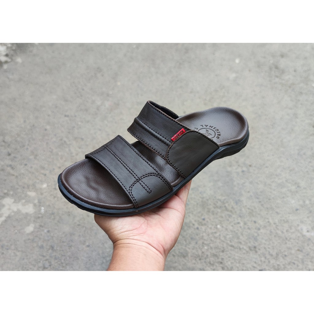 SANDAL PRIA KULIT ASLI BAN DUA/SANDAL KULIT/SANDAL PRIA/SANDAL RUMAH/SANDAL SELOP/SANDAL SLOP