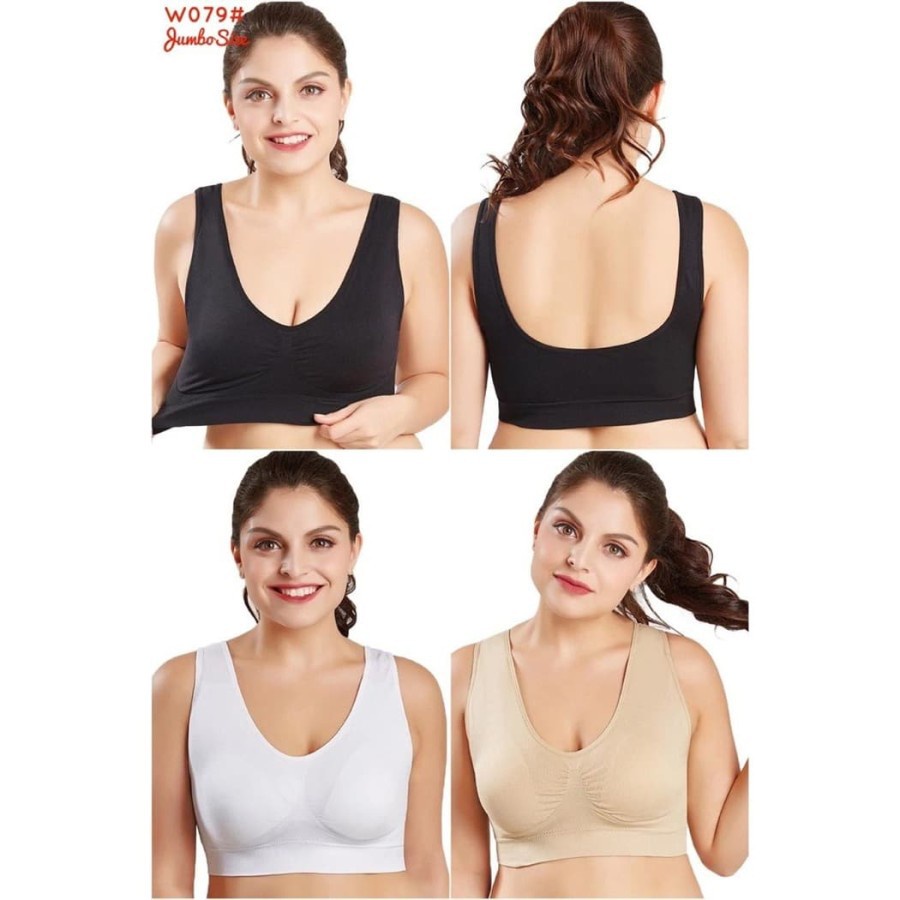 Sport Bra Wanita W079 W049 Miniset Bra Bra Sport Cewek Stretch Size 32-42 Gym Aerobic Senam