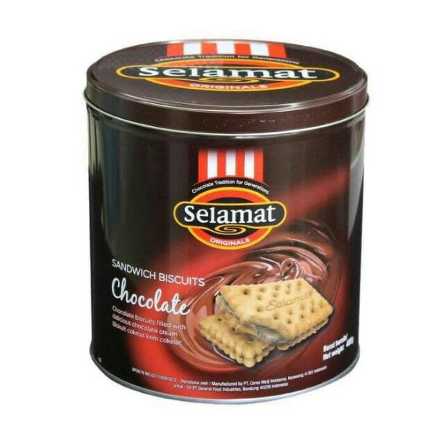 Selamat biskuit chocolate kaleng 400 gr