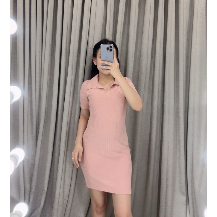 Dress Knit bodycon polo 261 | Dress slim korea | Dress wanita