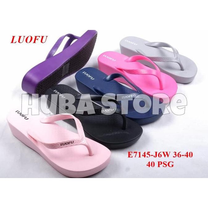 (Ori) Sandal Jepit Wanita Jelly Sendal Cewek Karet Import Luofu E7154-J6W - Hanya Di Shopee