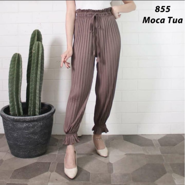 CELANA PLISKET 855 PLEAT PANTS KULOT PLISKET KULOT PRISKET KULOT PANJANG PLISKET REMPEL