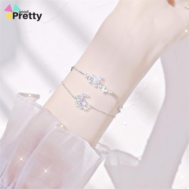 Gelang Kupu-kupu High-end Mewah Ringan Pacar Dreamy Temperamen Gelang Bulan Sabit Wanita - PD