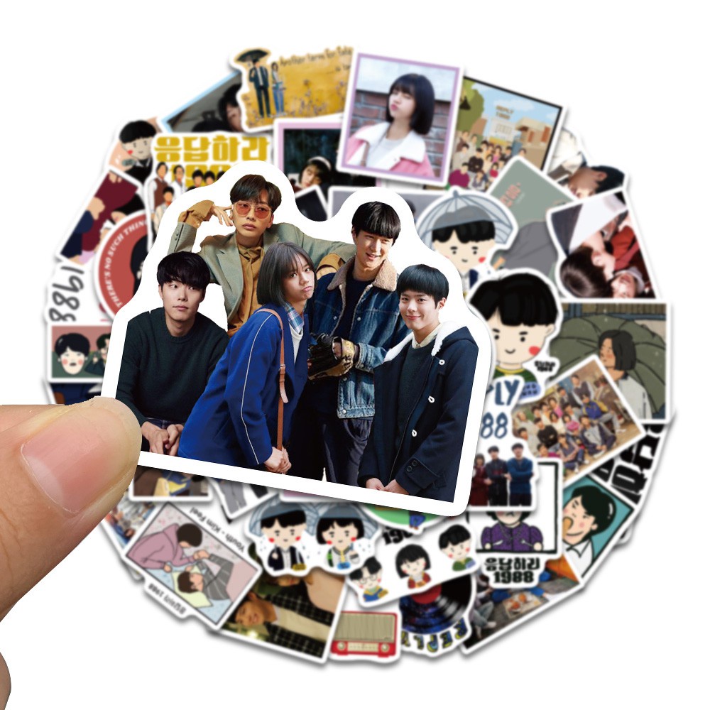 50PCS TV Show Reply 1988 Stickers Aesthetic for Laptop Water Bottle Fridge Waterproof Graffiti Decals Sticker Pack Kid Toy