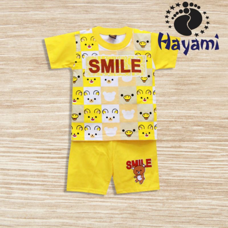 Setelan Anak Laki Hayami YellowSmile - baju anak laki2 murah import terbaru - pakaian anak cowok