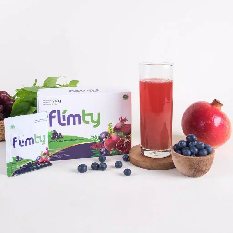 Flimty Fiber Detox Antidioksidan Rasa Blackcurrant Original - 1 sachet