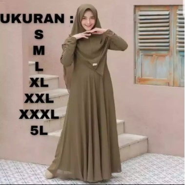 Spesial Prduk LARIS Gamis Syari Polos Maxmara Lux Anayah - REAL Picture Terlaris