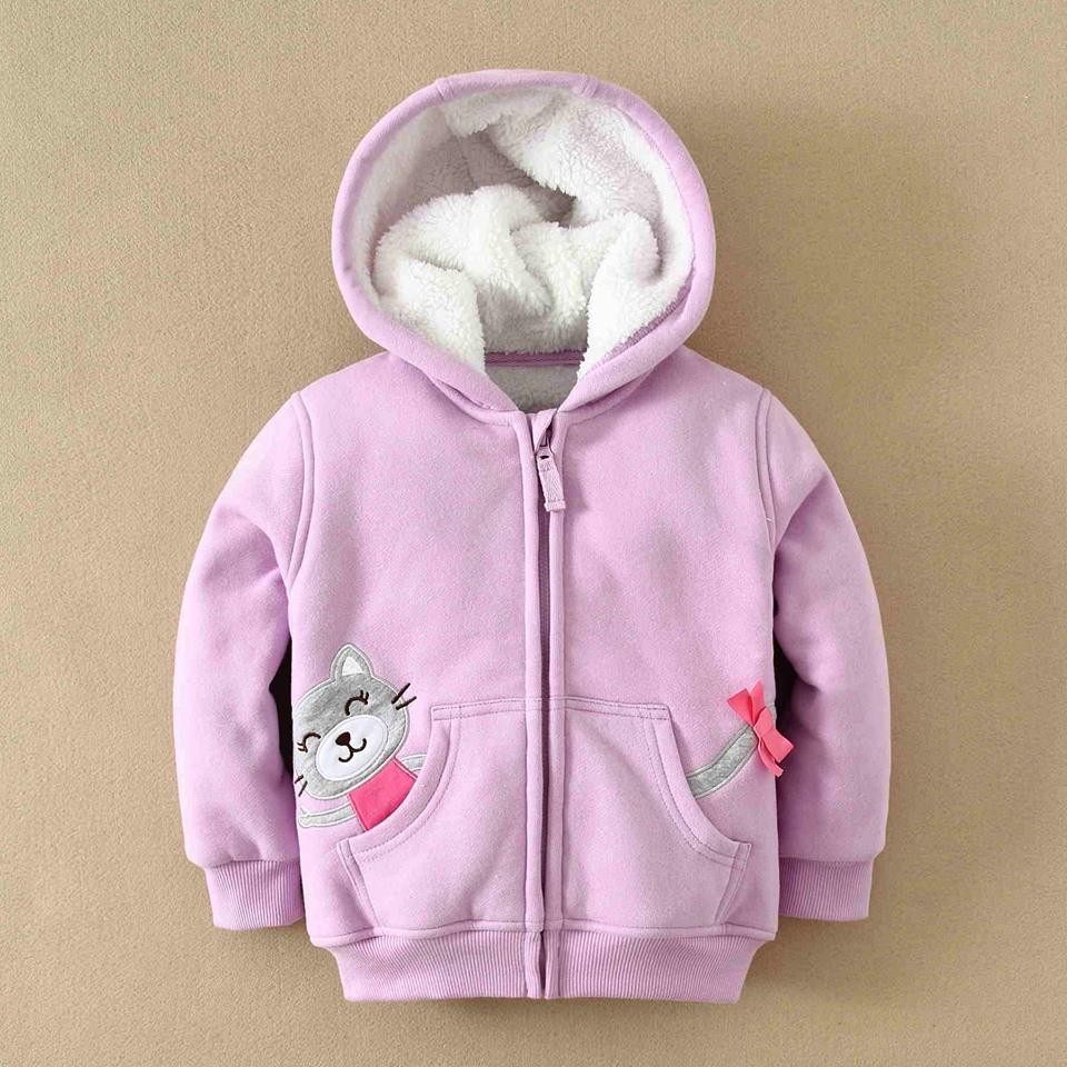 KID GIRL HOODIED JACKET PURPLE CAT ( JAKET ANAK / JAKET TEBAL ) MOM&amp;BAB