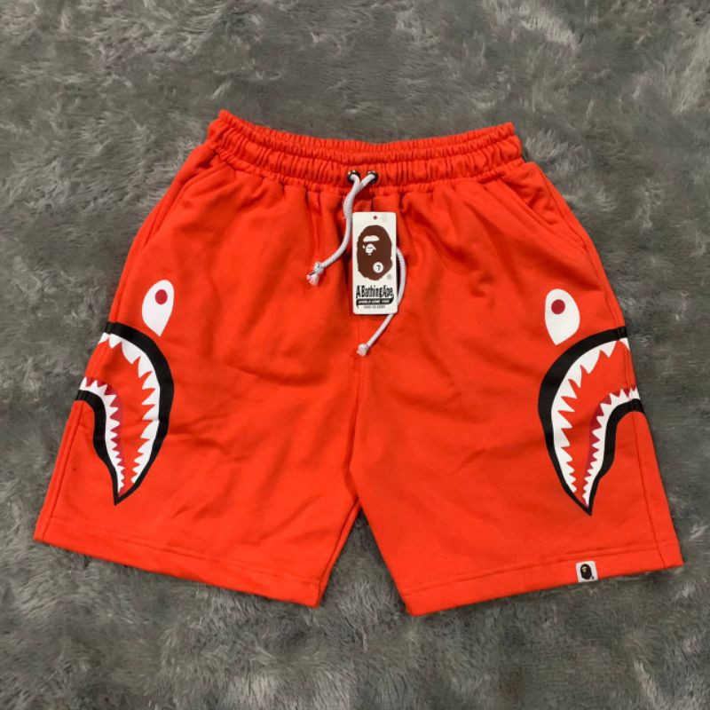 Short Pants Celana Pendek Bape Double Shark Orange