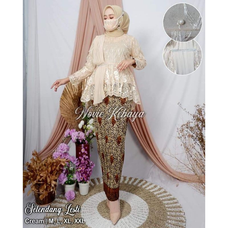 SETELAN KEBAYA AURORA SELENDANG SERUTY/KEBAYA TERLARIS/KEBAYA TERMURAH