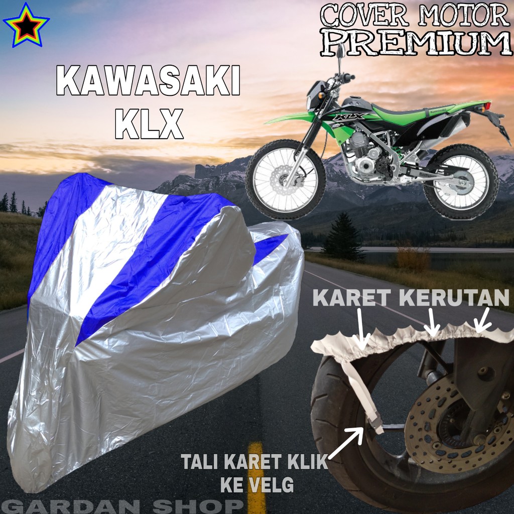 Sarung Motor KAWASAKI KLX Silver BIRU Body Cover Penutup Motor Kawasaki Klx PREMIUM