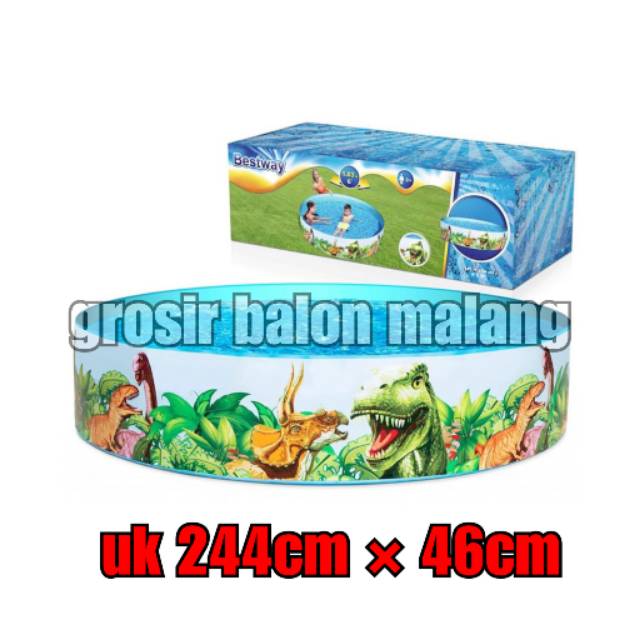 Kolam renang tanpa perlu pompa bestway JUMBO 55001 dinosaurus