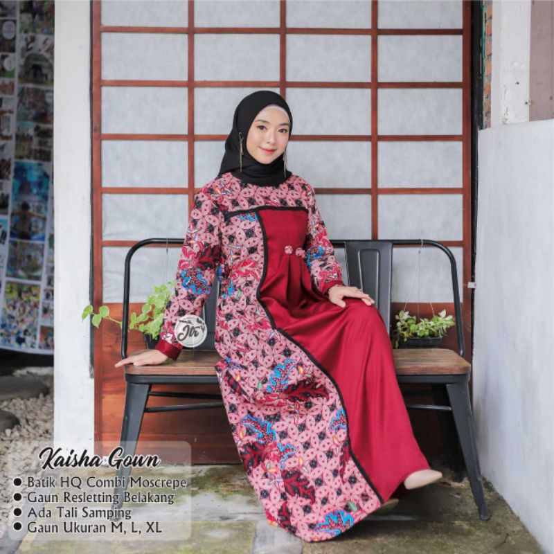 Gamis Couple //M.L.XL.XXL Batik Katun Halus Pria Lengan Panjang Kombi Moscrepe