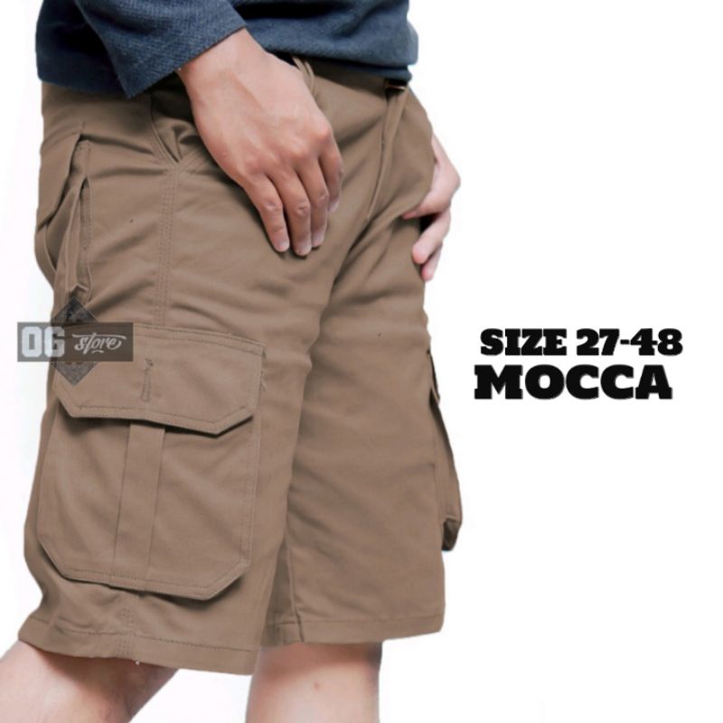 Celana Pendek Cargo Pria Gunung Casual Bahan Melar Big Size Jumbo-2