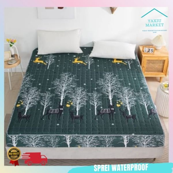 Sprei Waterproof / Sprei Protector bermotif / Sprei anti air ukuran 180x200CM SPREI WATERPROOF-RUSA