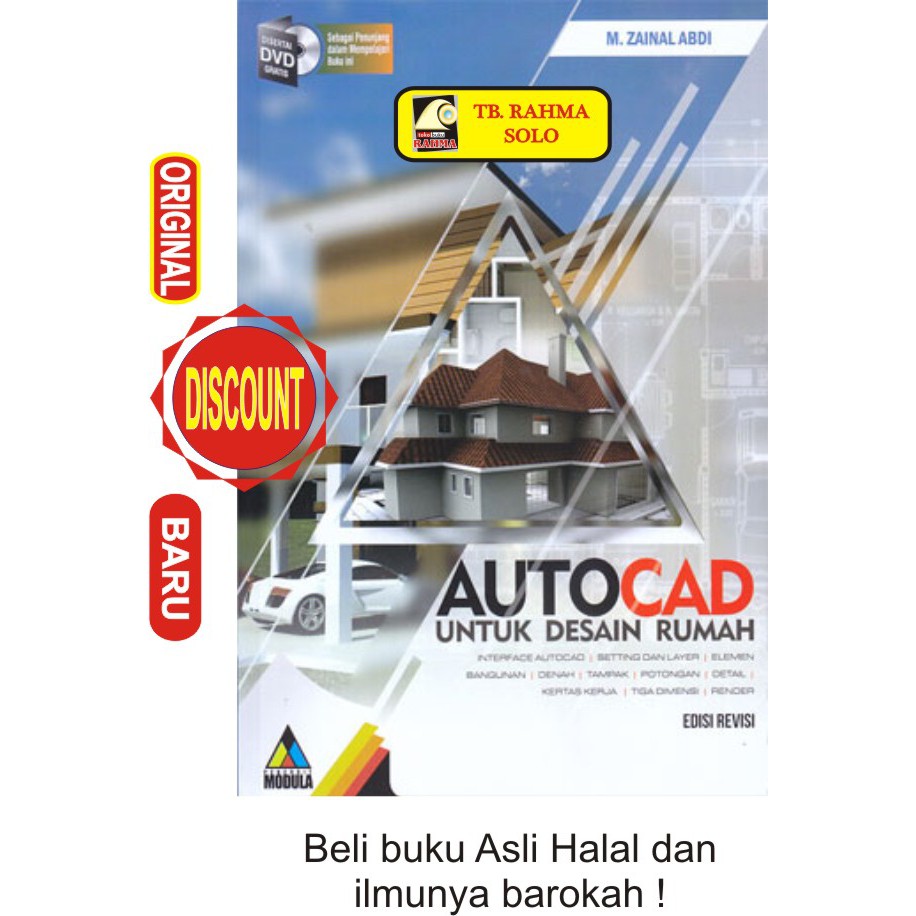 Autocad Untuk Desain Rumah Edisi Revisi Disertai DVD Gratis M Zainal Abdi Modula Buku Original Shopee Indonesia