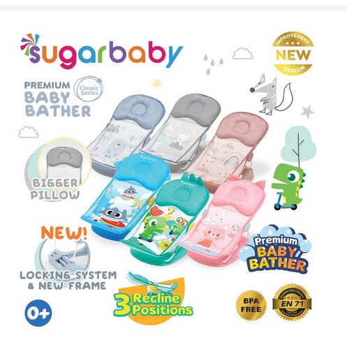 BABY BATHER | BATHTUB BAYI FREE BUBBLE Sugar Baby Deluxe Baby Bather / Bather Sugarbaby Mandi Bayi PREMIUM BABY BATHER