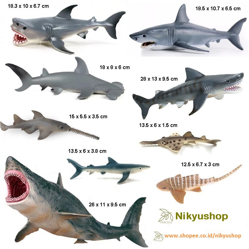  Nikyushop Mainan  Pajangan Hewan Laut Ikan  Hiu  Megalodon  