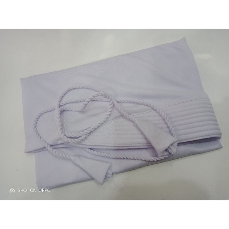 hijab jersey tali tambang/bergo jersey tali kepang/hijab jersey tali kepang/kerudung jersey tambang/hijab tali tambang polos variasi-Putih bersih super