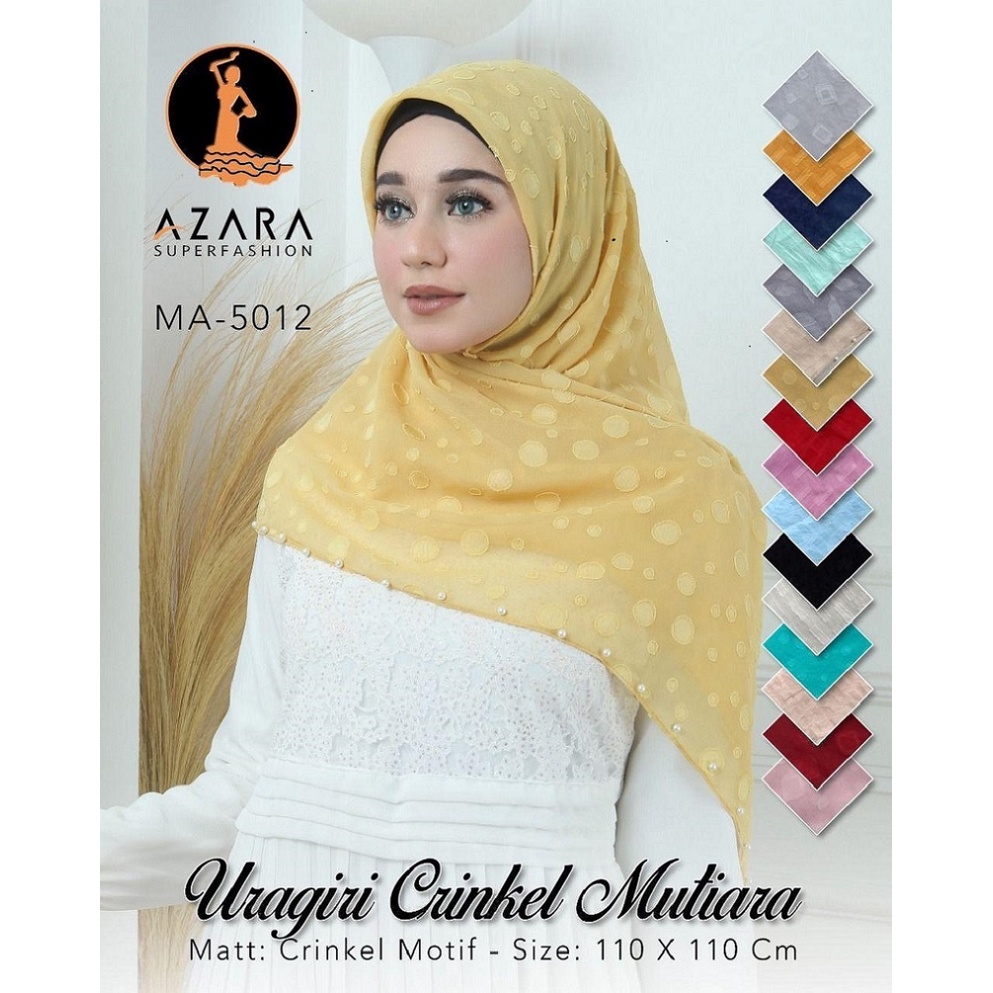 JILBAB SEGI EMPAT URAGIRI SEGIEMPAT MOTIF FRENCH ROSE RUBIAH SQUARE BY AZARA CERUTY MUTIARA TERLARIS