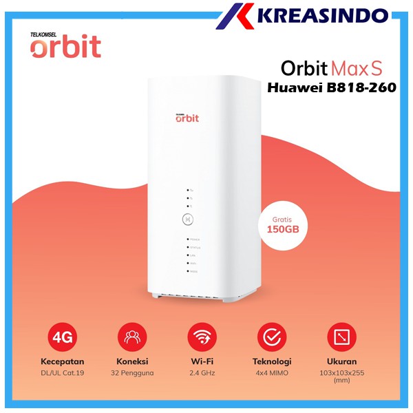 Huawei B818-260 Modem Router Wifi Telkomsel Orbit Max S 150GB Garansi Resmi